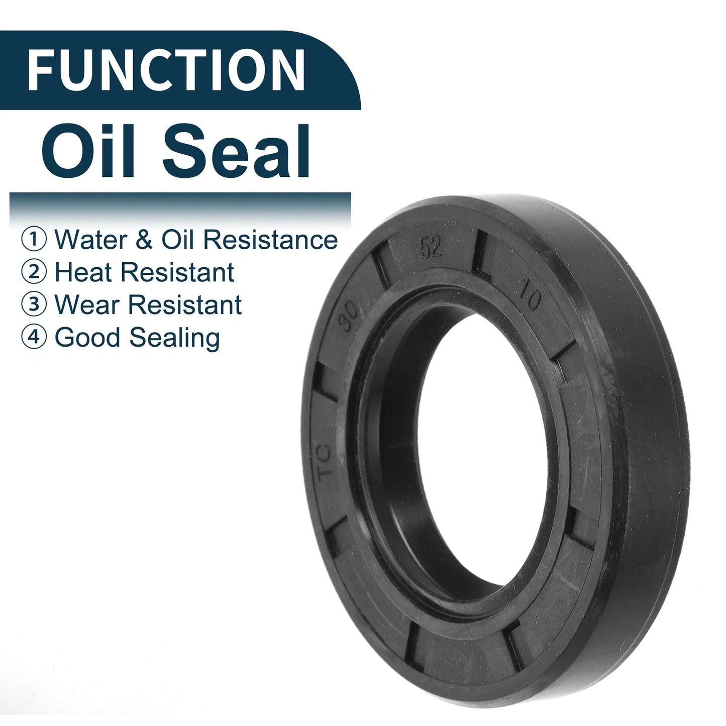 Oil Seal / 30x52x10mm / NBR Rubber Black 5Pcs for MakeModel