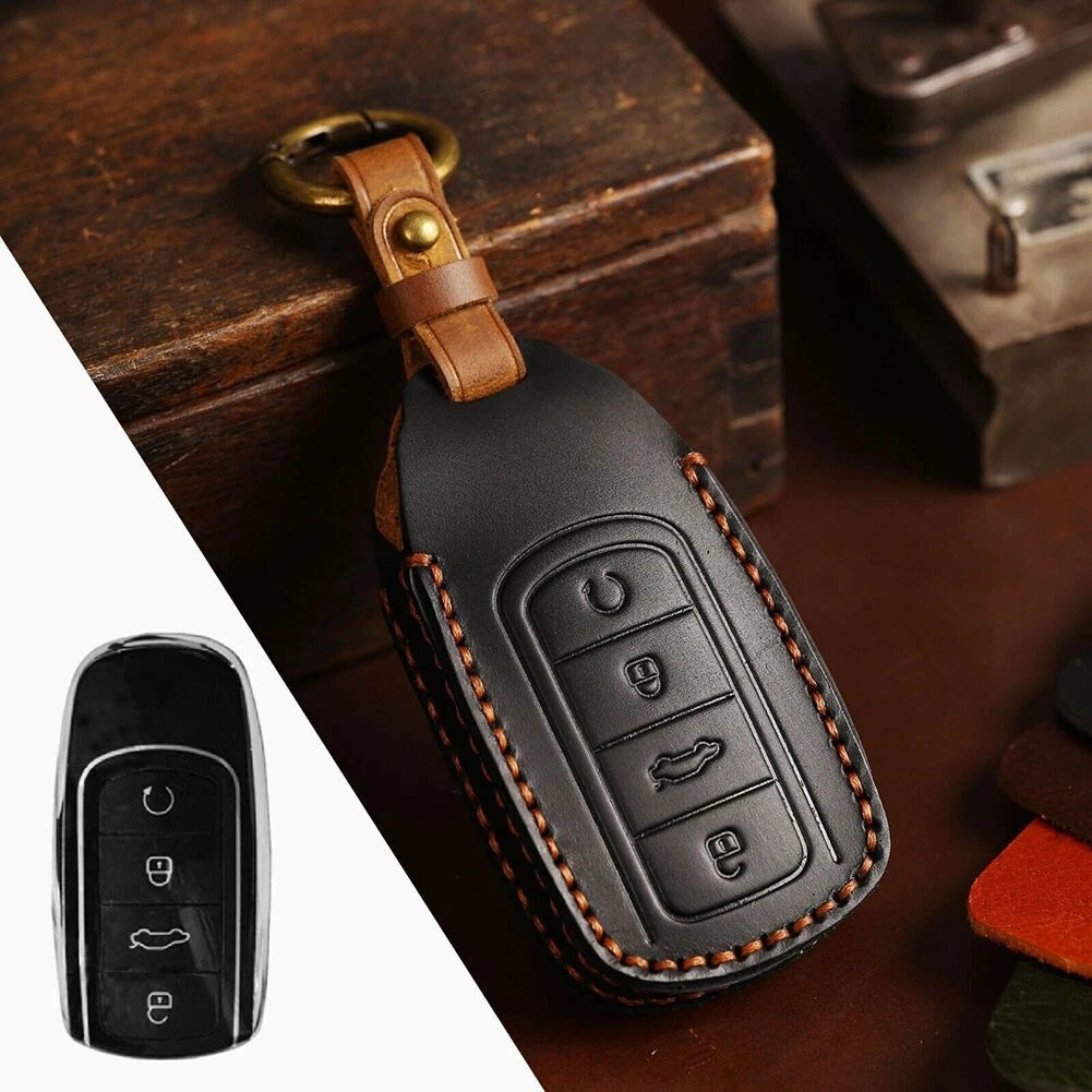 Car Key Cover for Auto Car Auto Interior 4 Buttons Black Wear-Resistant