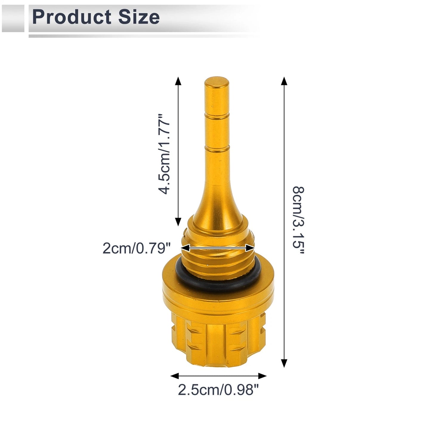 1 x Dipstick Cap Plug for Engine Crankcase Gold Tone for Motorcycle