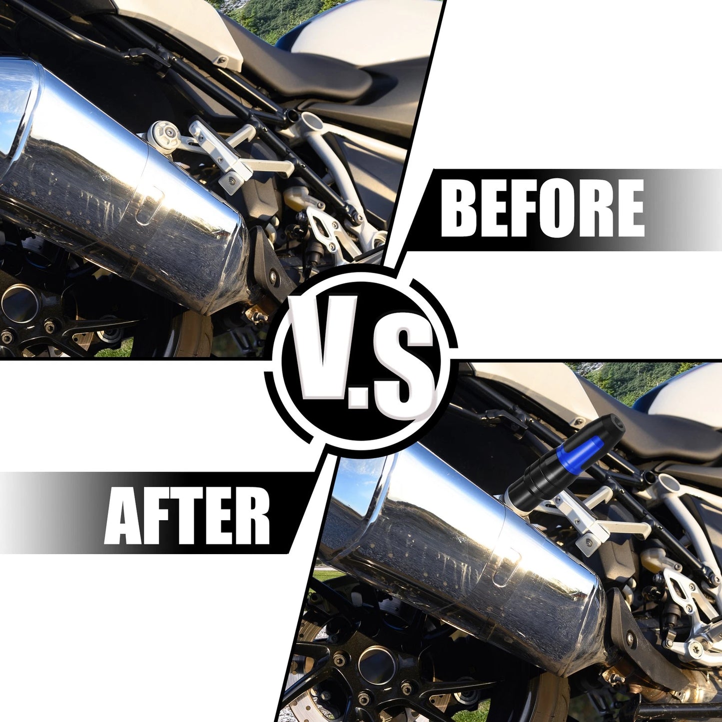Blue Frame Exhaust Slider Anti-Collision Protector for BMW R1250