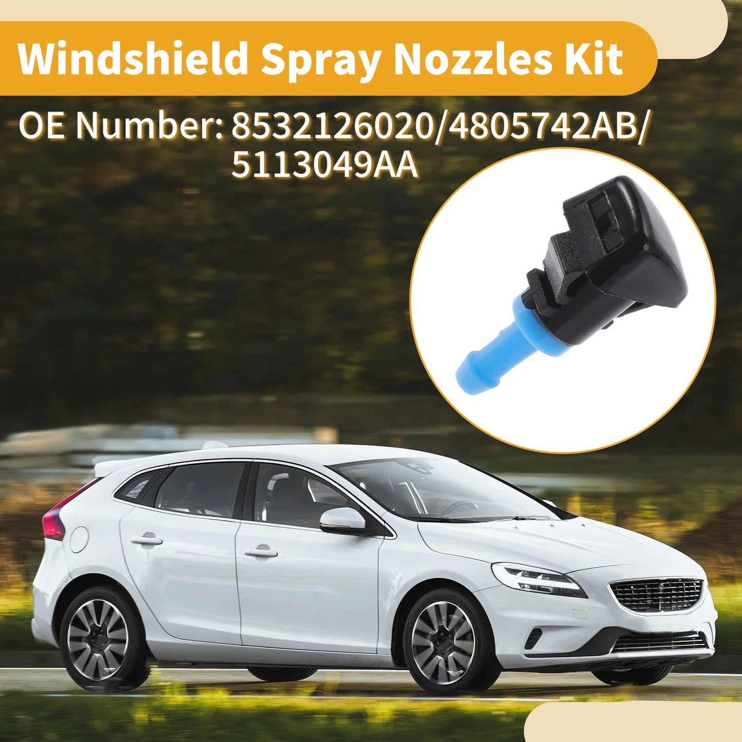 Windshield Washer Nozzle Kit for Jeep Compass (2007-2010) with Gaskets