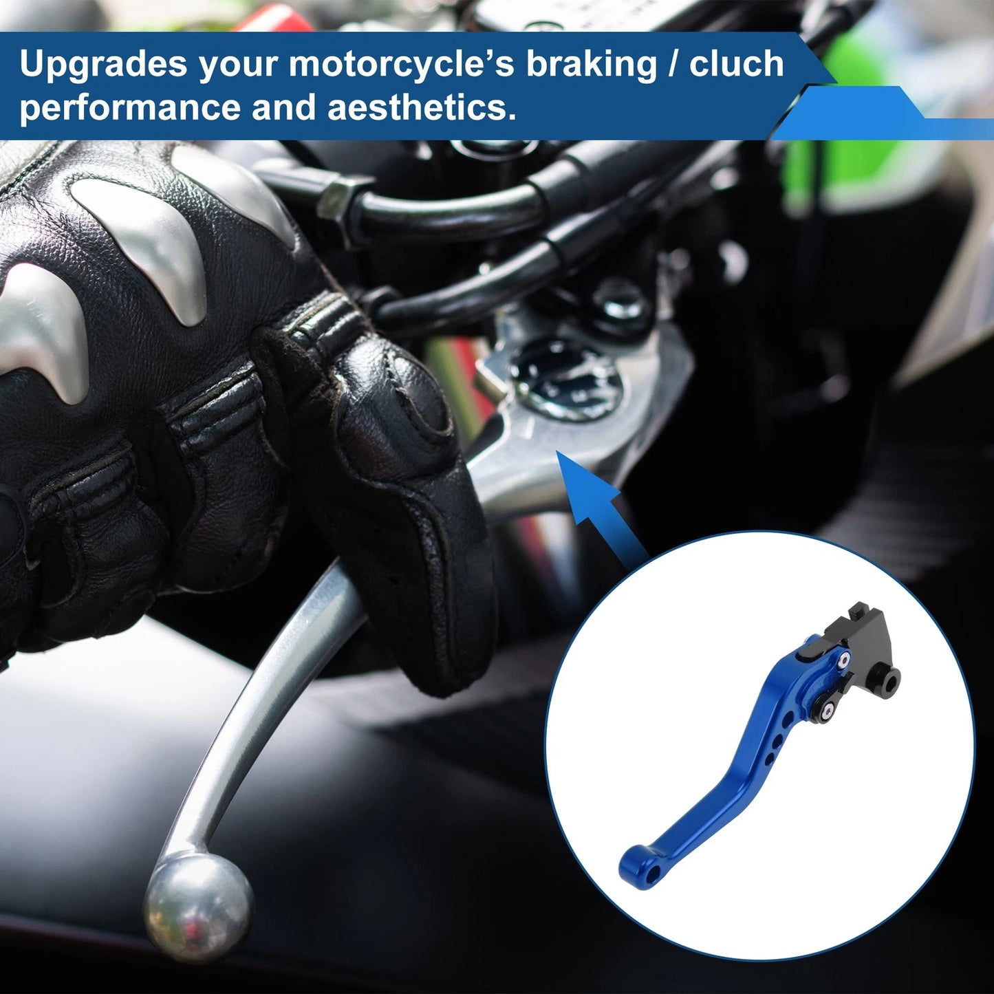 Adjustable Short Brake Clutch Levers Blue for Kawasaki Ninja 300/Z300(2013–2017)