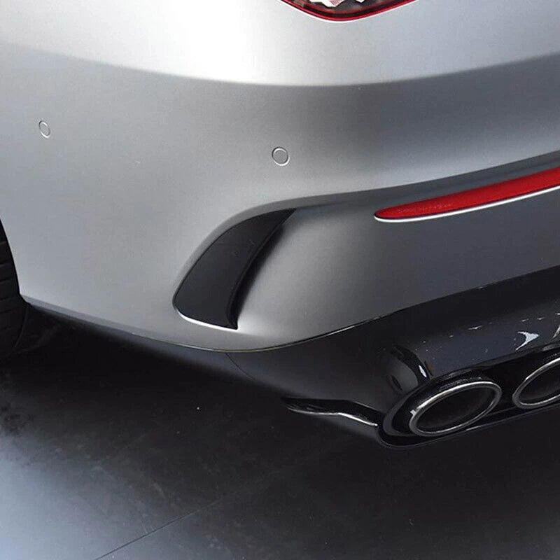 Gloss Black 2 x Rear Bumper Air Vent Covers for Benz C118 CLA35 CLA45 (2020+)