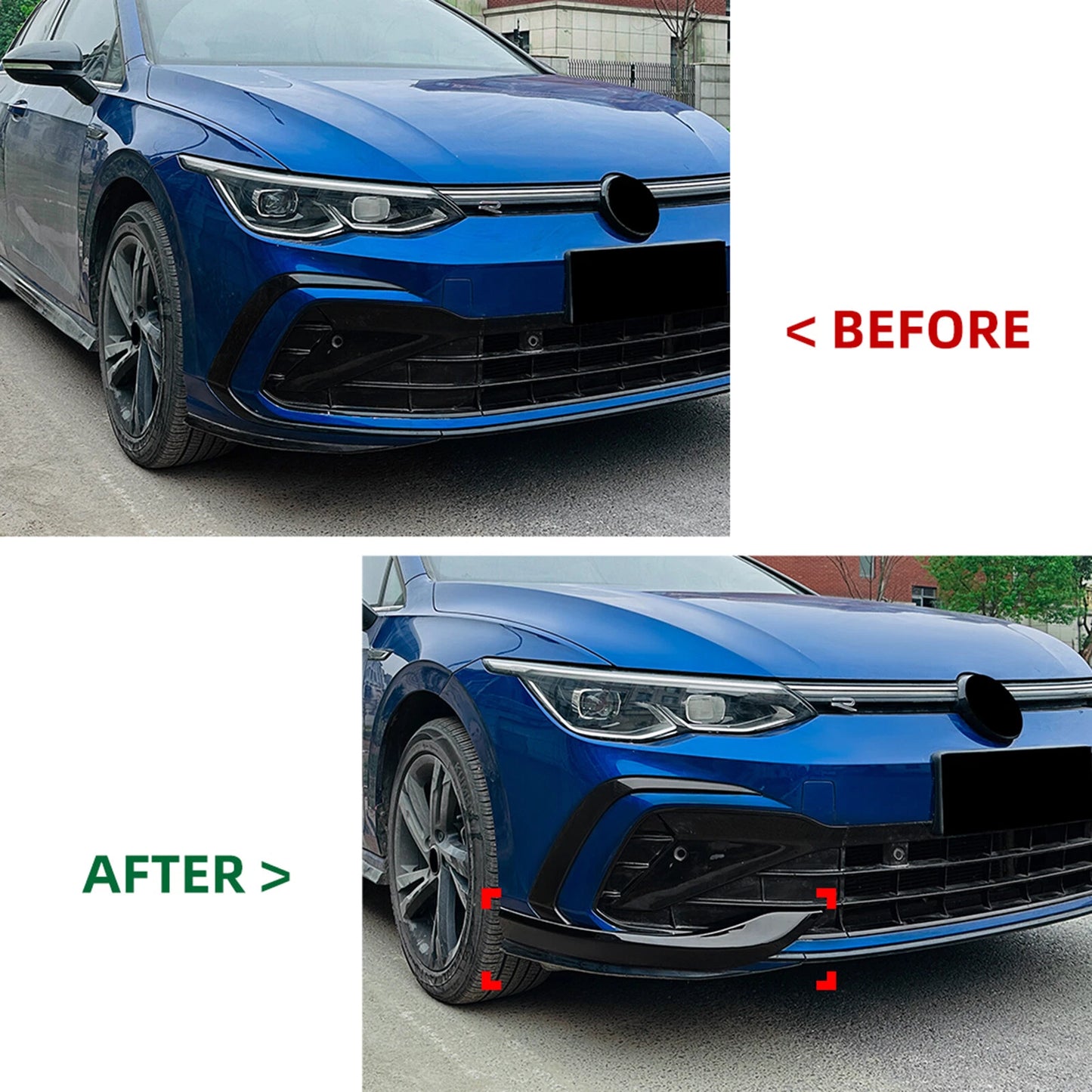Carbon Look Front Bumper Side Air Vent Trim for VW Golf 8 MK8 (2020-2024)