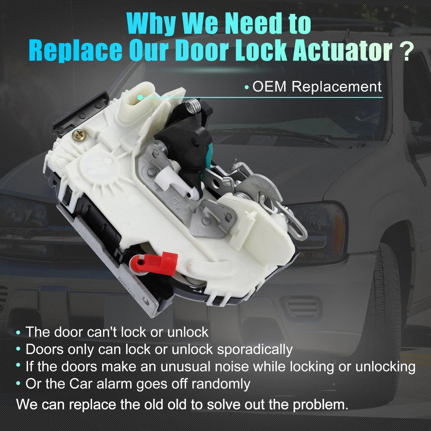 Rear Right Power Door Lock Actuator Motor for Jeep Wrangler (2007-2018)