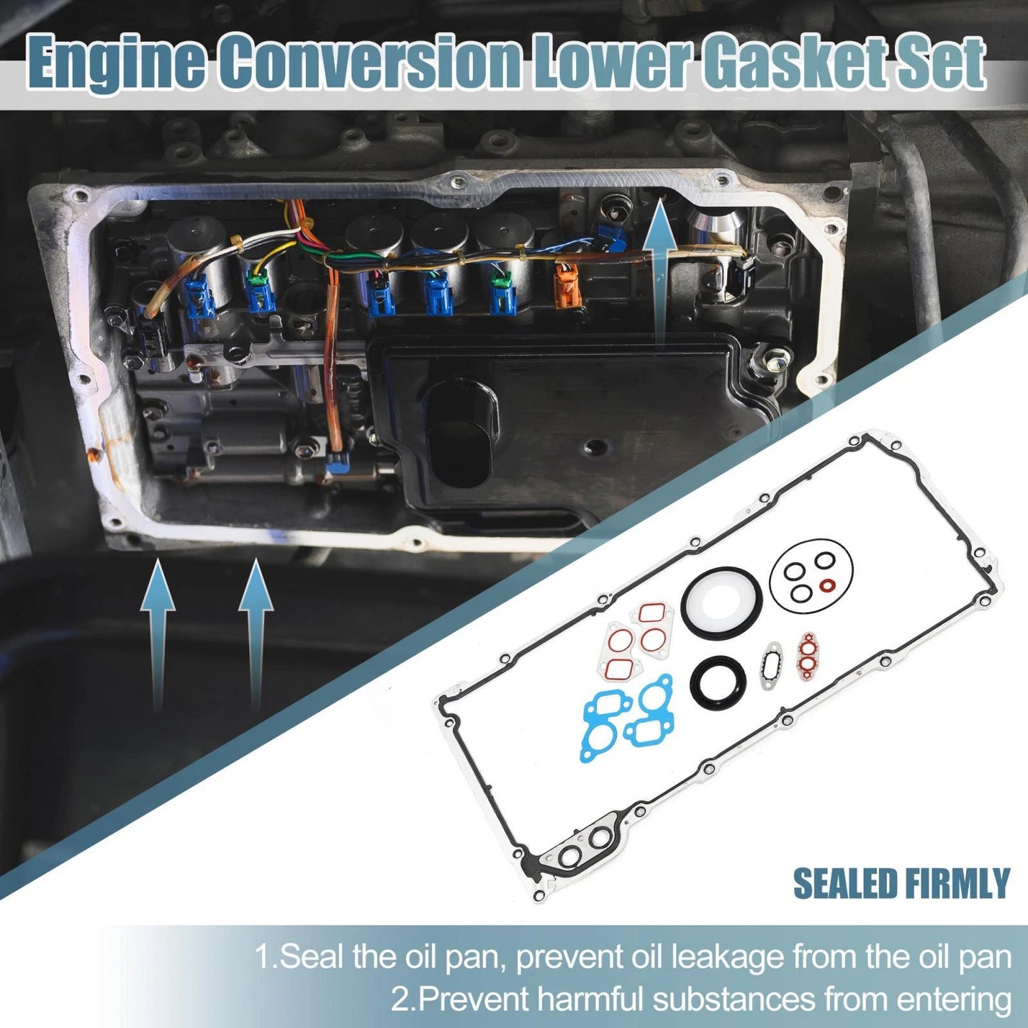 Gasket Set for GMC Cadilla Rubber Aluminum Silver Tone