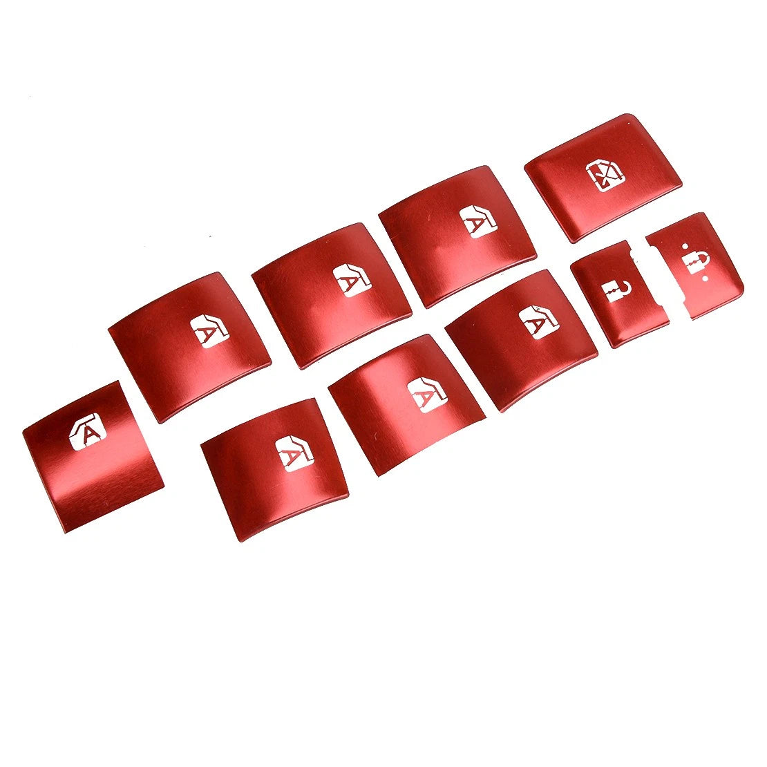 10x Red Power Window Switch Knob Stickers for Toyota Camry (2018-2022)