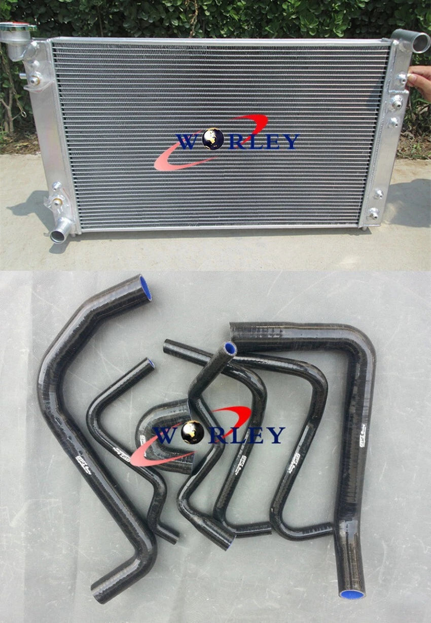 Aluminum Radiator + Black Silicone Hose for Holden Commodore VT VX V6 97-02