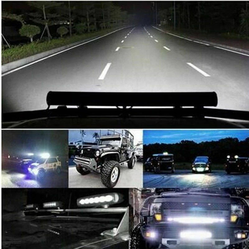 2 x Black 12V Spreader LED Deck/Marine Lights for Boat Flood Light 18W