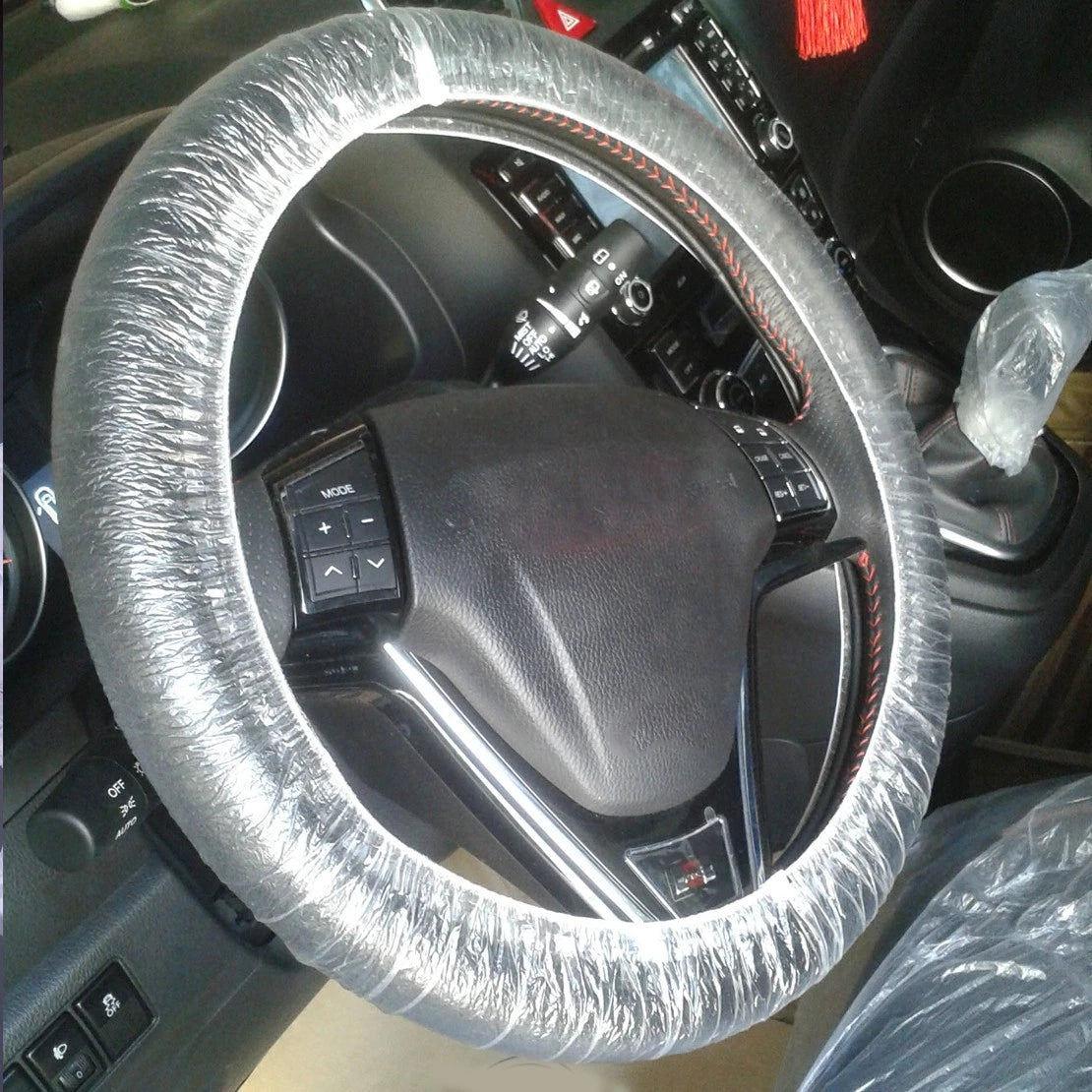 100Pcs Clear Plastic Steering Wheel Covers for Car