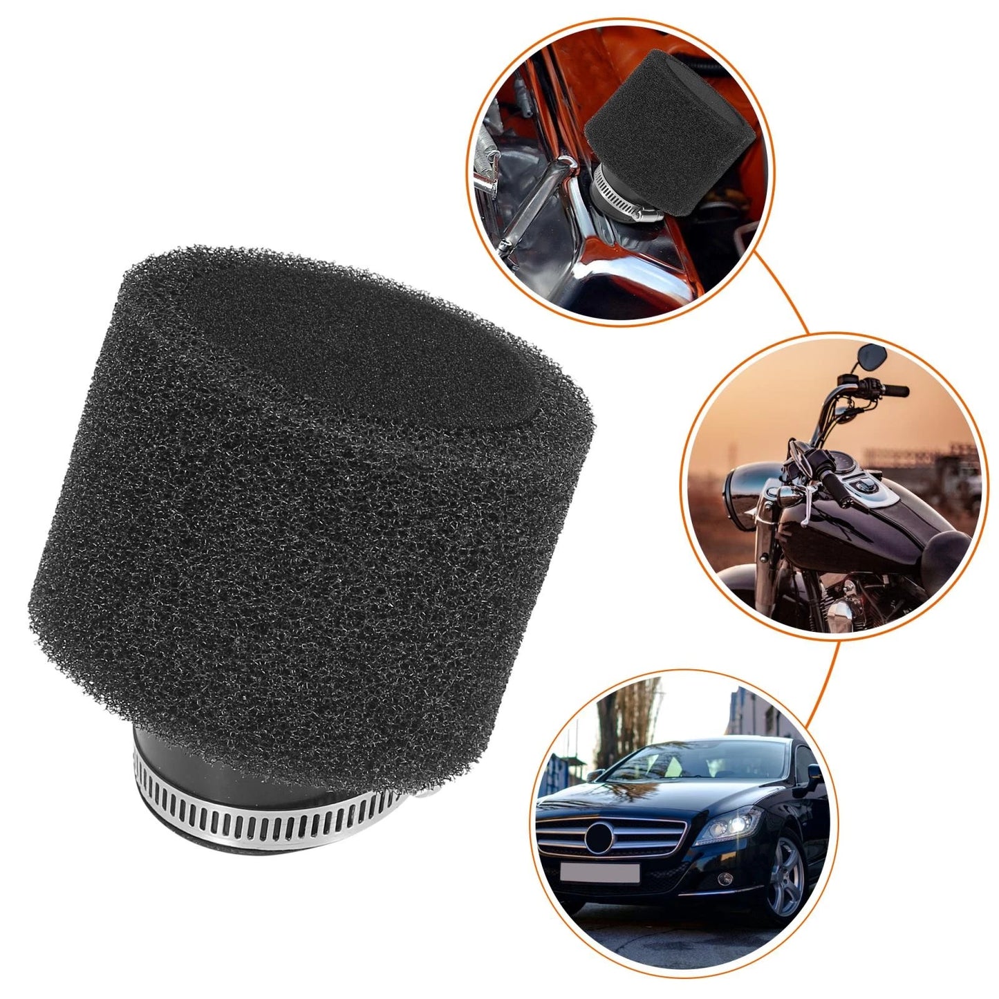 2pcs 45mm Bent Air Filter Cleaner for 150cc Engine