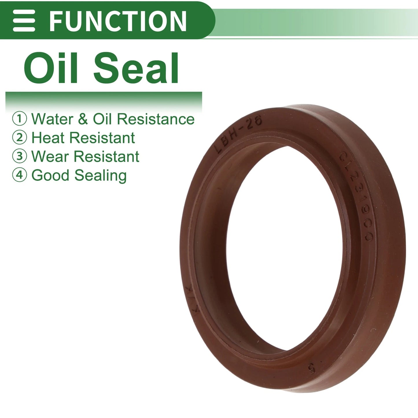 Oil Seal 26x34x4.5mm FKM Brown 5x for Make Model