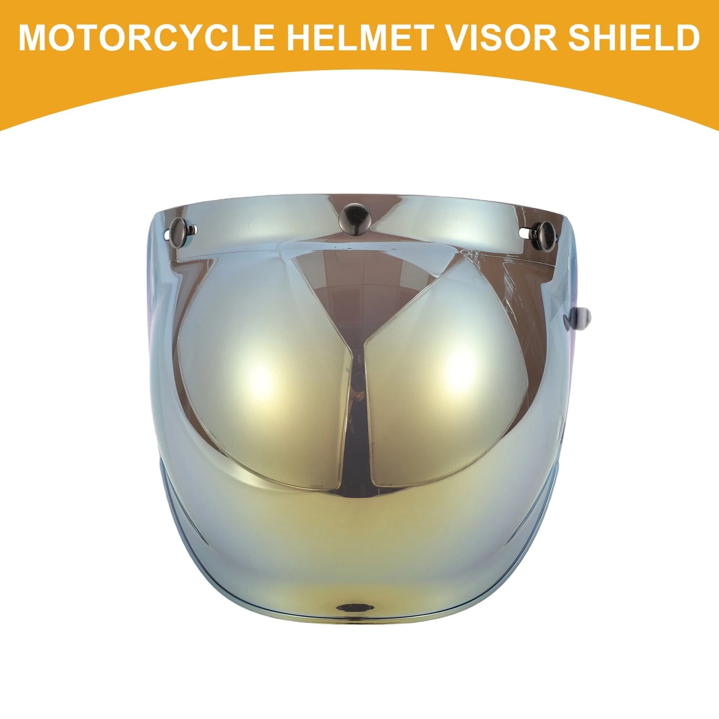 1pc Universal Helmet Visor Shield Anti-UV Gold Tone Black for Motorcycle