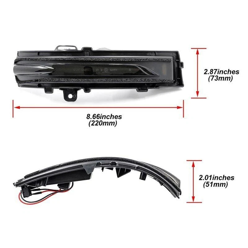 Smoked Lens Dynamic LED Side Mirror Turn Signal Light for Ford Edge (2015-2023)