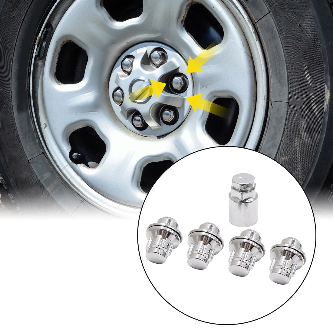 4 x M1 1.5 Anti-theft Lock Lug Nuts Key for Toyota