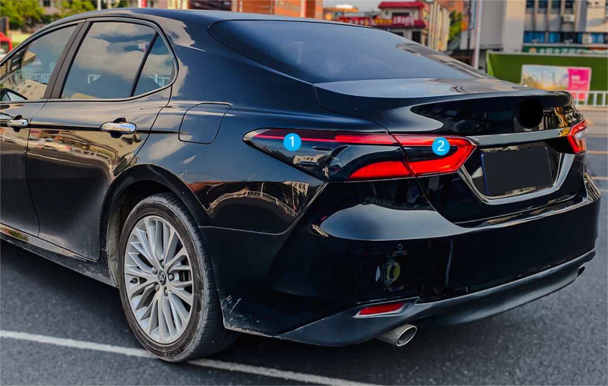 Rear Tail Light Cover Trim for 2018-2023 Toyota Camry - Smoky Black Acrylic