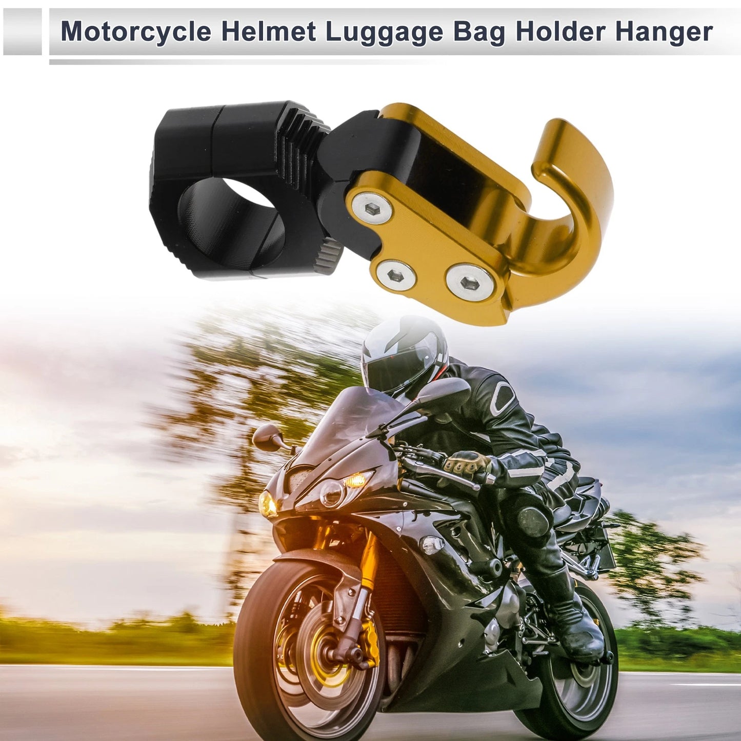 1 x Arc Aluminum Alloy Motorcycle Hanging Hook Hexagon Wrench Gold Tone