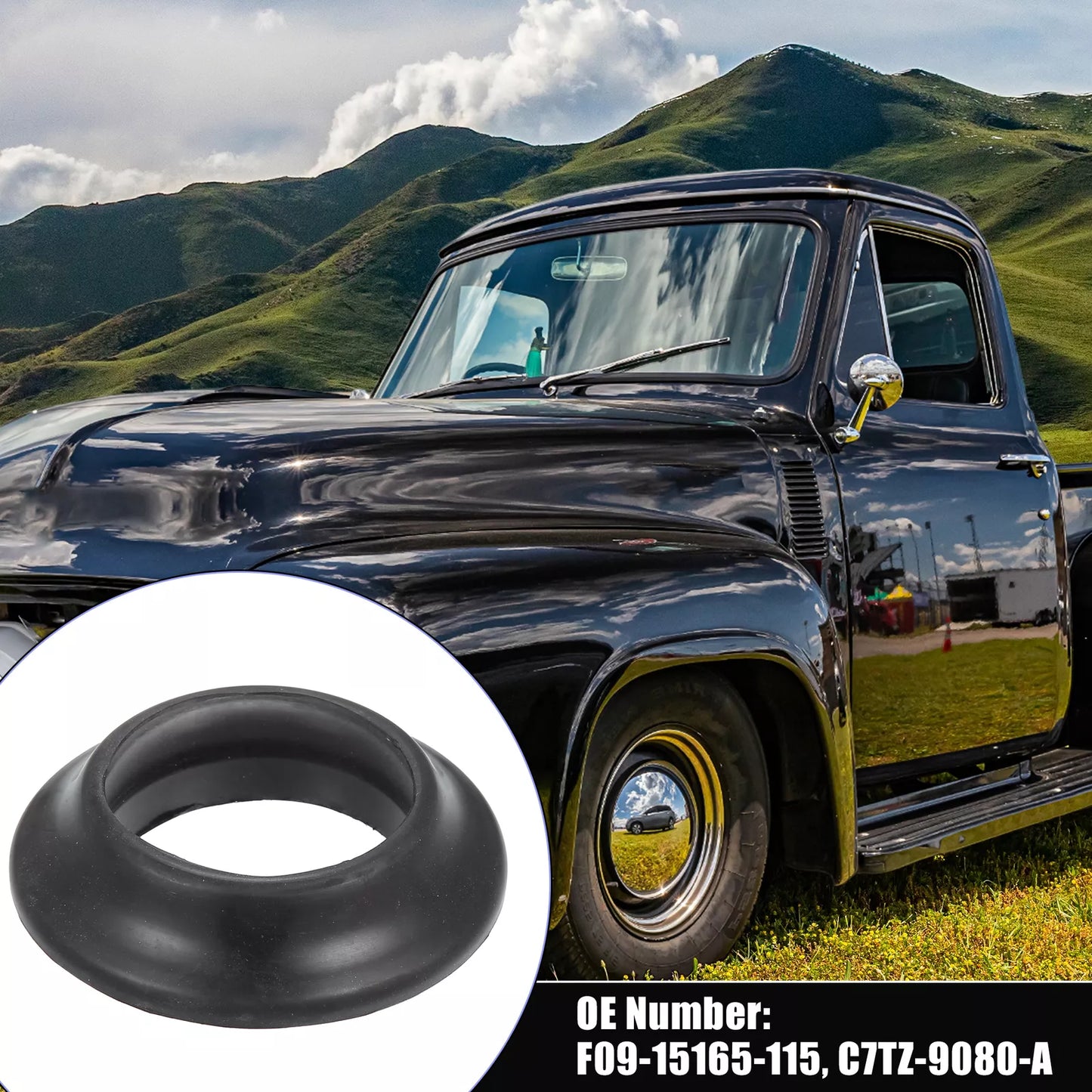 Gas Tank Fuel Neck Grommet for Ford F-100 F-250 (1957-1969) Rubber Black