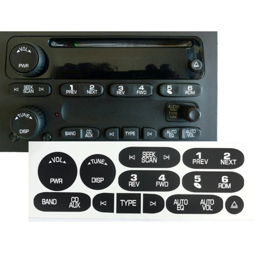 Car Radio Button Repair Decal Sticker for Cadillac Isuzu (2002-2006)