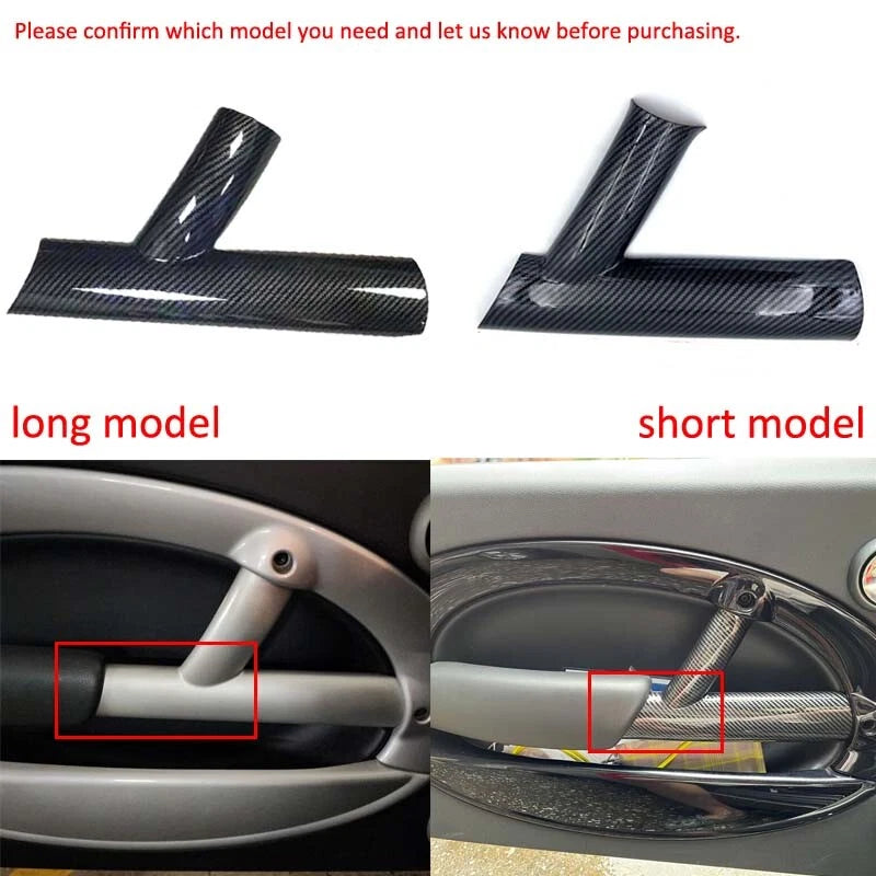 Carbon LOOK Side Interior Door Hanle Cover Trim Fit for Mini Cooper R50 R52 R53