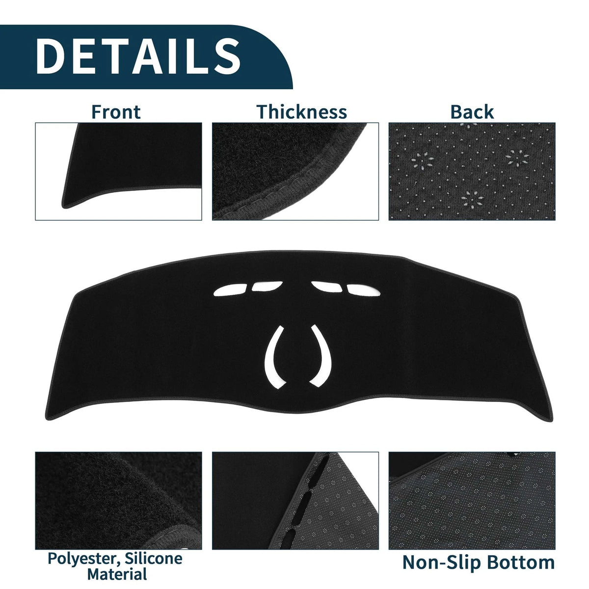 Dashboard Cover Mat for BMW Mini Cooper (MINI F55/F56 2014-2024) Black