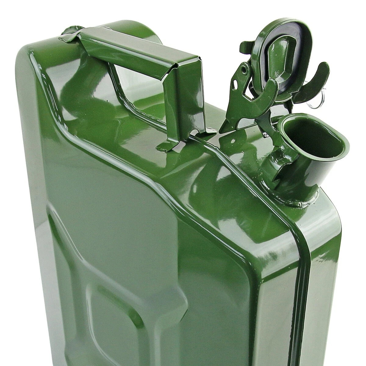 2.6 Gallon Green Steel Jerry Can w/Spout for Fuel/Petrol (No Year)