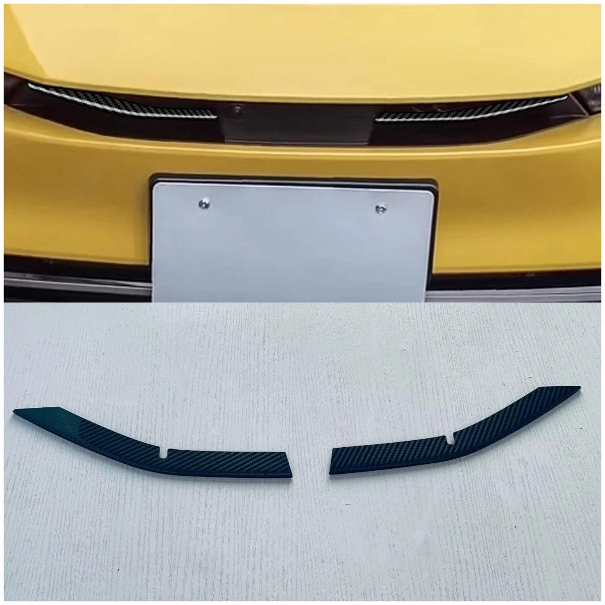 Steel Fiber Front Upper Grille Frame Cover Trim for 2023-2024 Toyota Prius 2 x