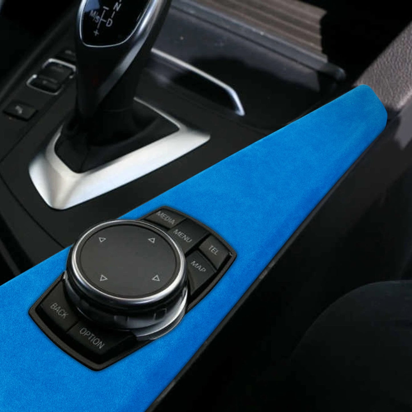 Center Console Panel Cover for BMW 3/4 Series (2013-2019) Blue Leather