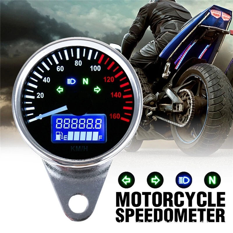 Digital LED Speedometer Odometer Gauge for Motorcycle Universal (0-160 KM/H)