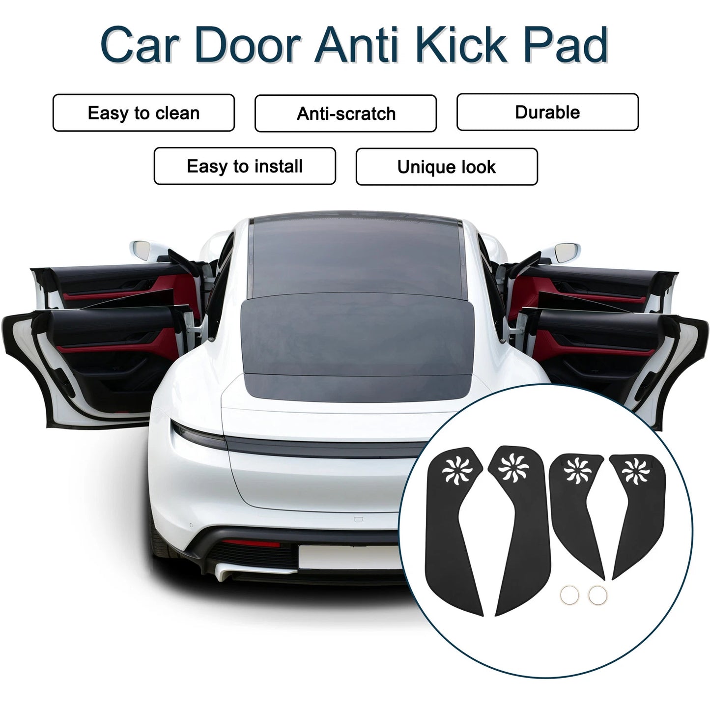 Car Door Anti Kick Pad Sticker Protector for Ford EcoSport (2013) - Black