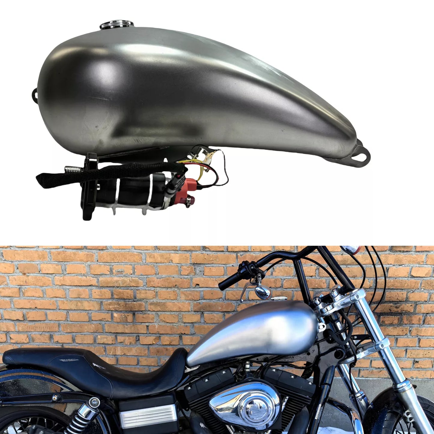 18L Silver Petrol Gas Fuel Tank for Harley Davidson DYNA (2007-2017)
