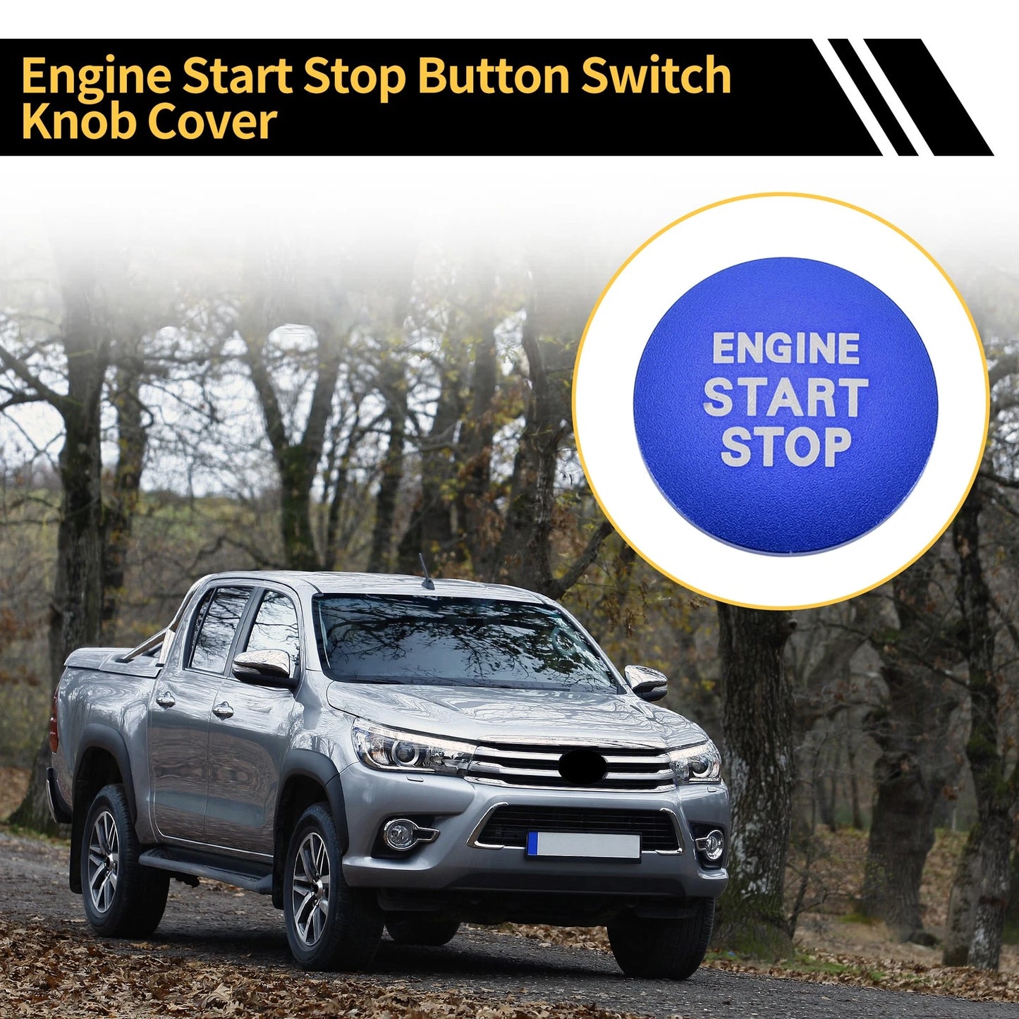 Engine Start Stop Button Switch Knob Cover Blue for Toyota Tacoma (2016–2023)