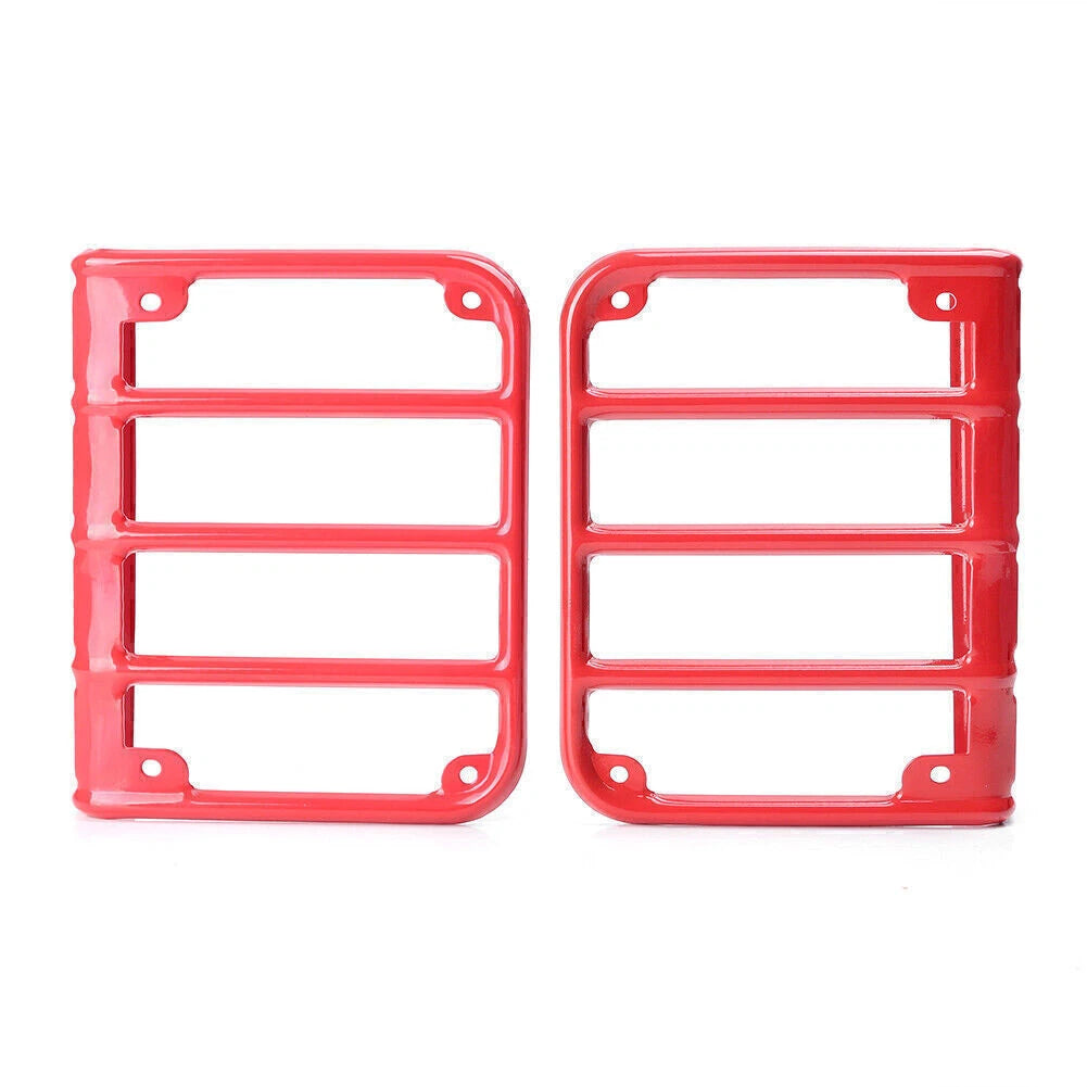 Steel Metal Tail Light Covers for Jeep Wrangler JK (2007-2016) Red