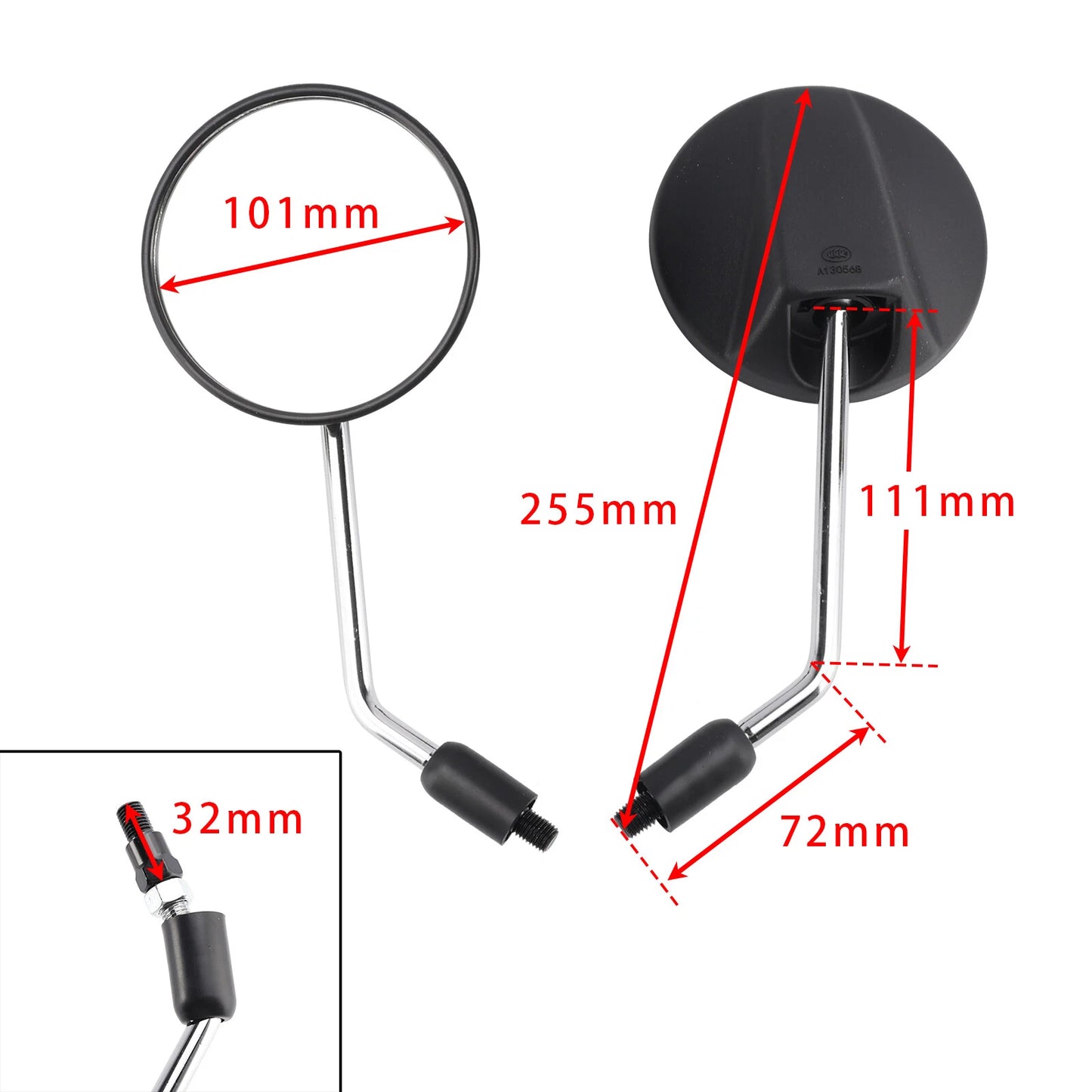 Mirrors Pair Left+Right for Kawasaki KLX 125/250/230 (2010-2021)