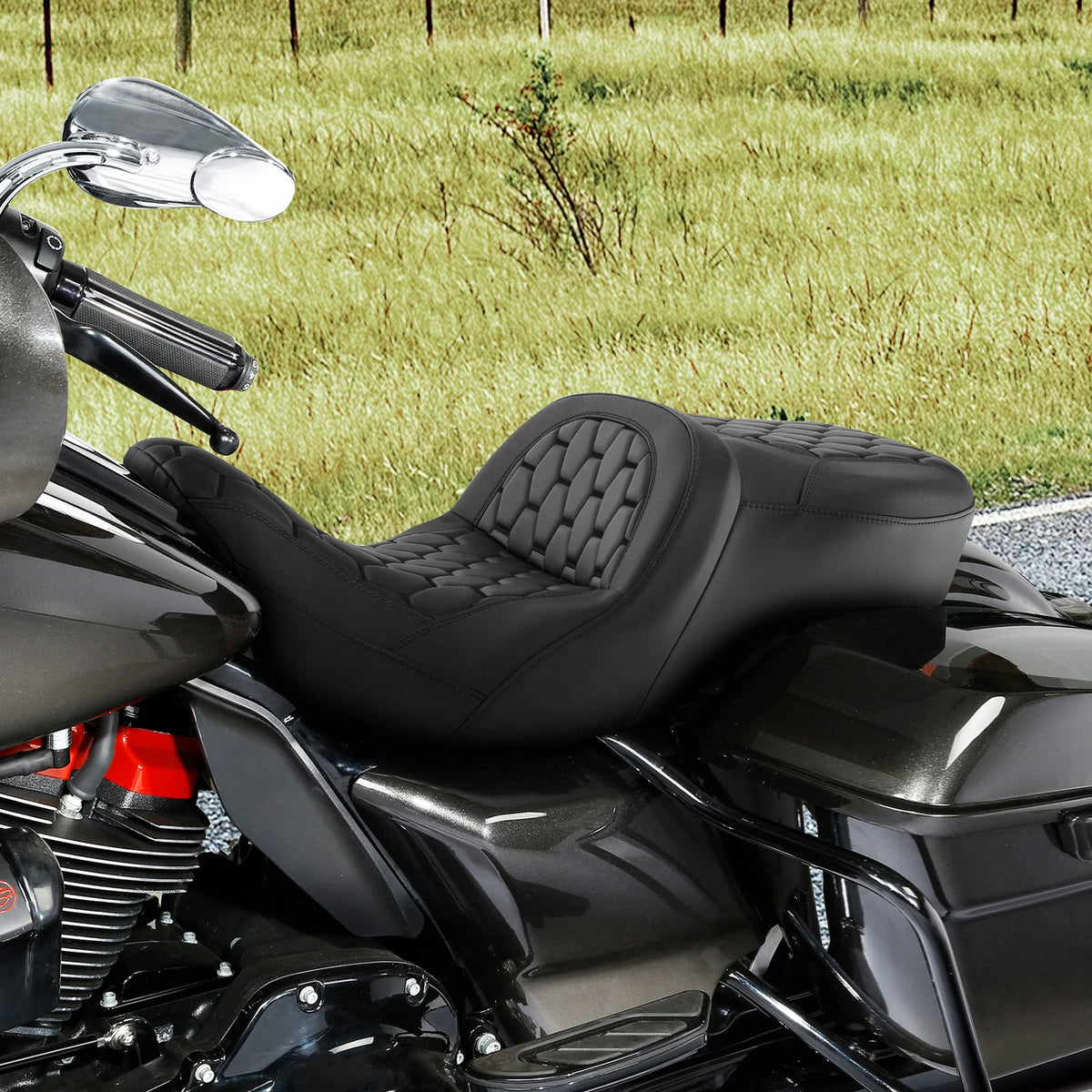 Driver Passenger Gel Seat for Harley Electra Road Street Glide (2009-2023)