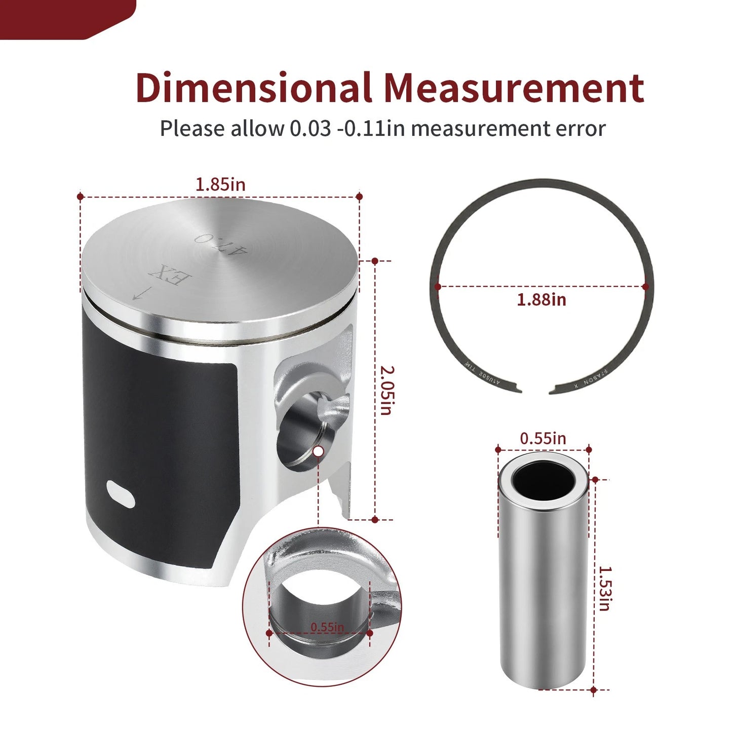 Top End Rubuild Kit 47mm B Piston for Honda CR80R (1992–2002)