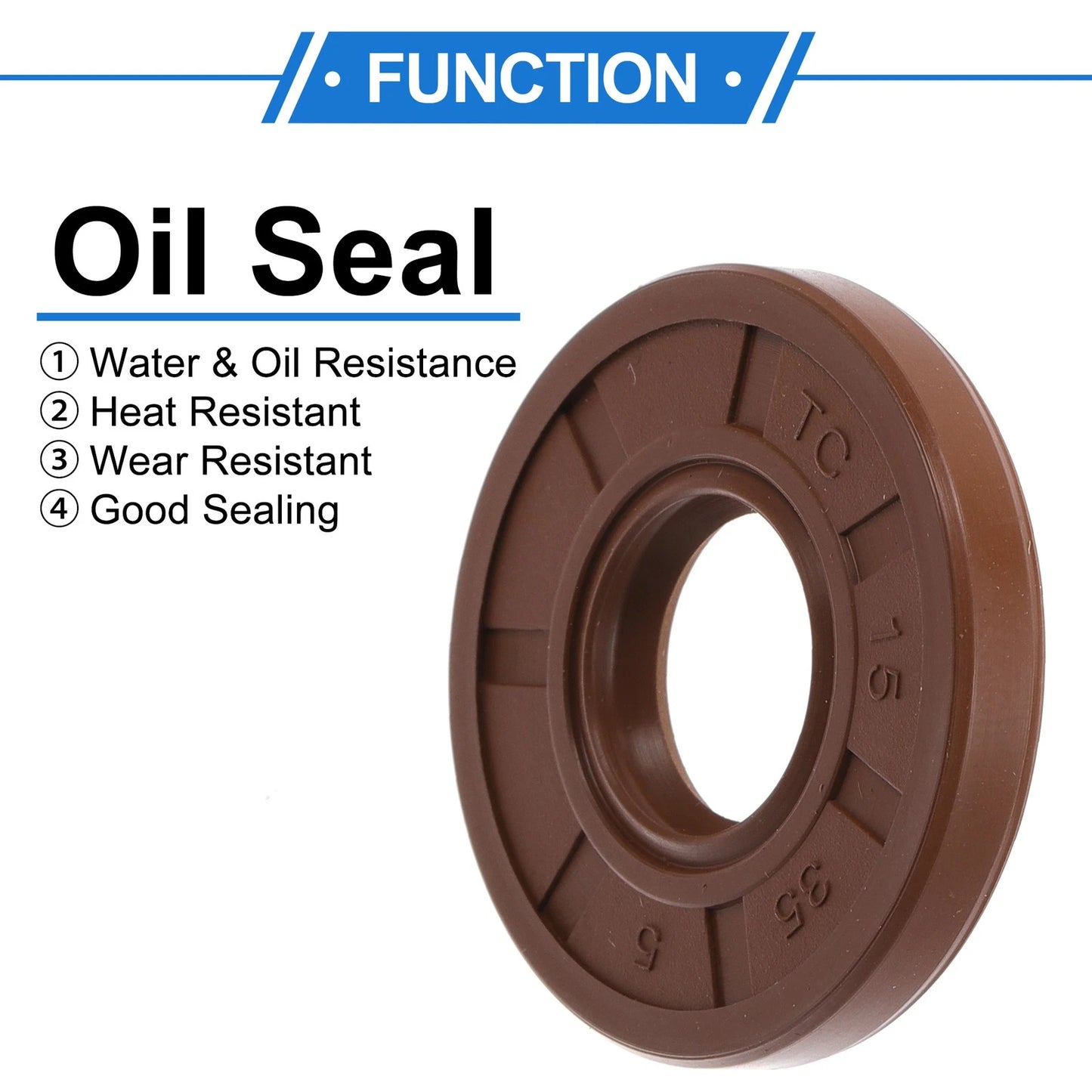 Oil Seal 15x35x5mm Seal Ring Rotary Shaft Seal FKM Rubber