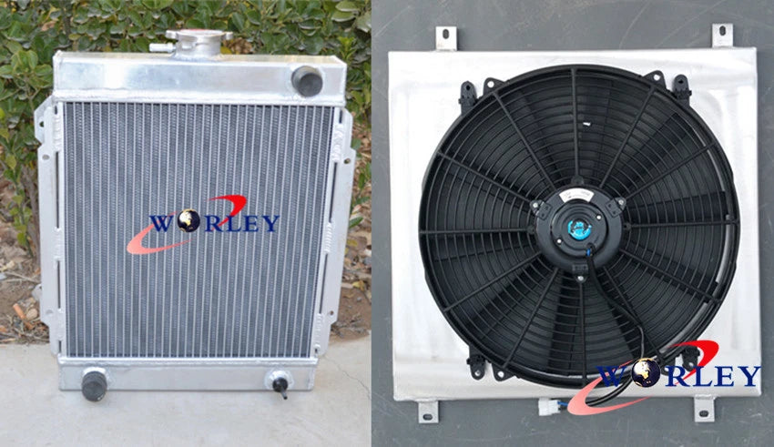 Aluminum Radiator, Shroud & Fan for Nissan Datsun 1200 B110 120Y (1970-1976)