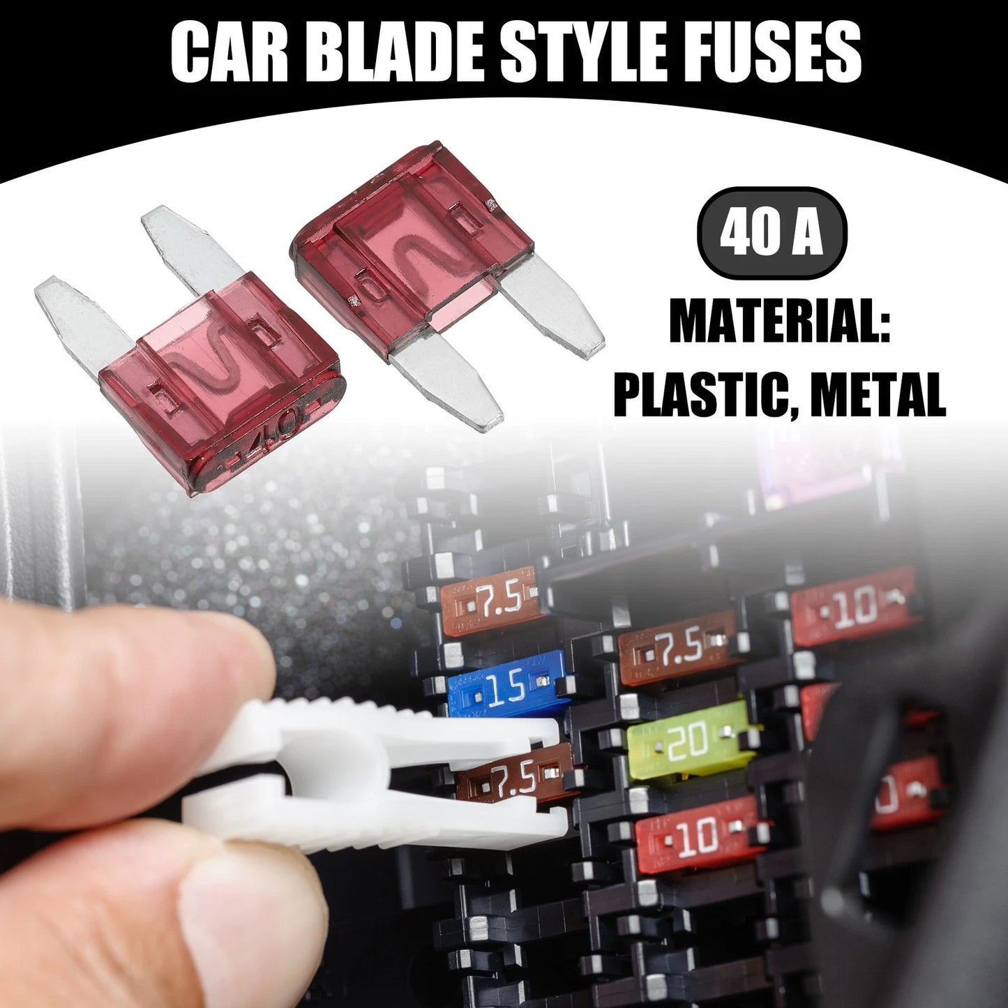 50 Pcs Mini 40AMP APM/ATM Blade Fuses for Car