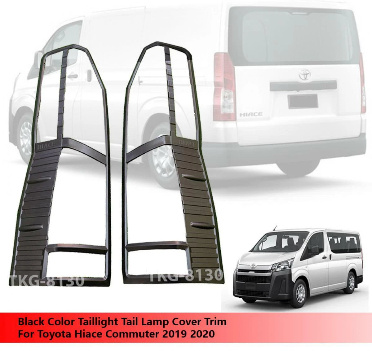 Black Taillight Cover for Toyota Hiace Commuter (2019-2020)