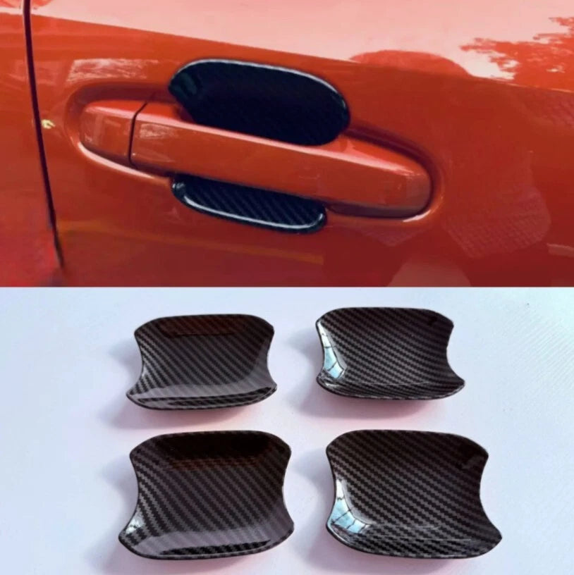 Carbon Fiber Look Door Handle Bowl Cover Trim for 2023-2025 Chevrolet Colorado