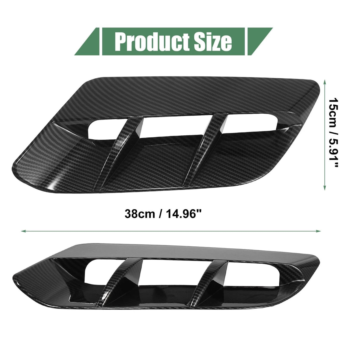 2 x Hood Air Vent Covers Carbon Fiber for Dodge Challenger (2015-2020)