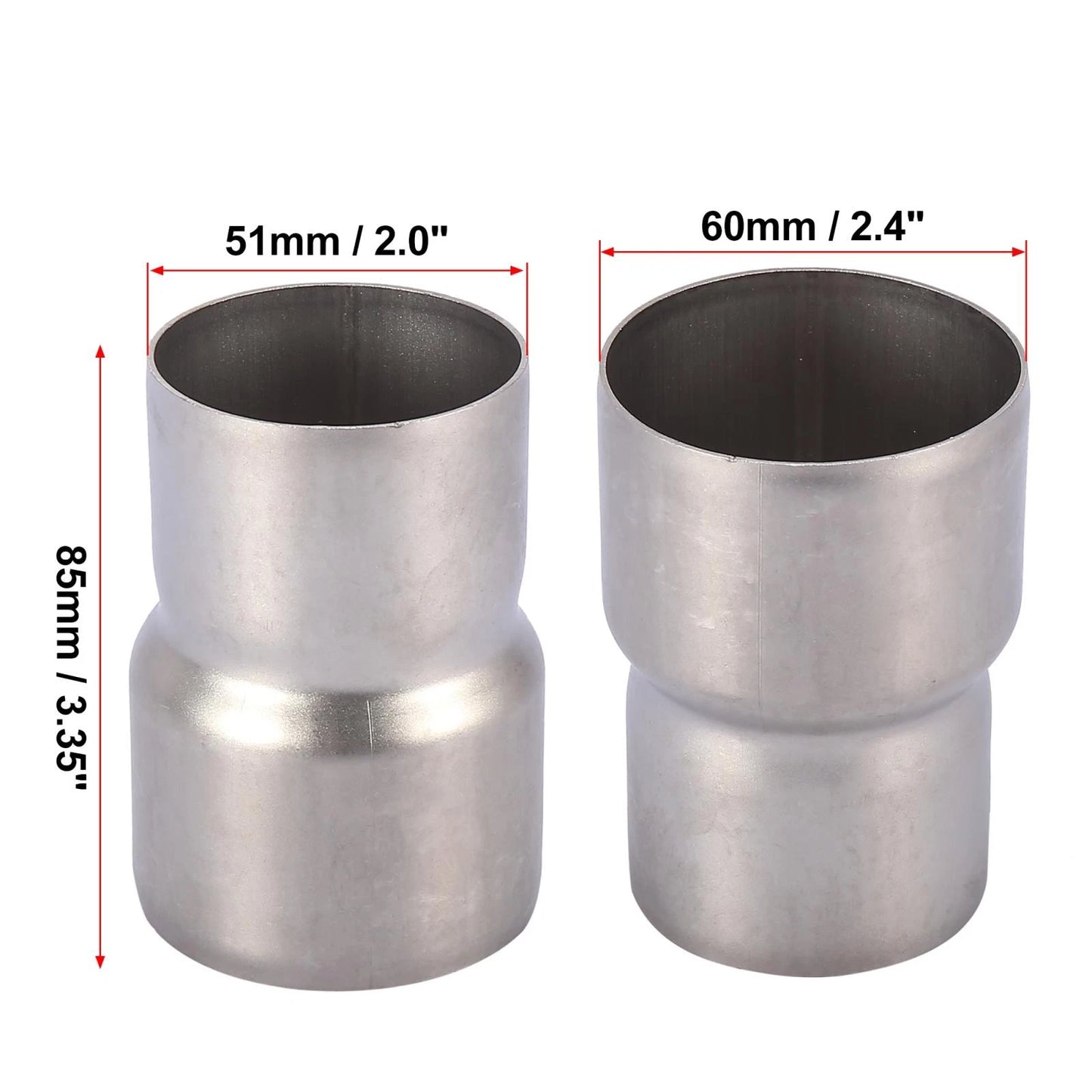 51-60mm / Exhaust Pipe Adapter Reducer Muffler Titanium Tone for Make Model