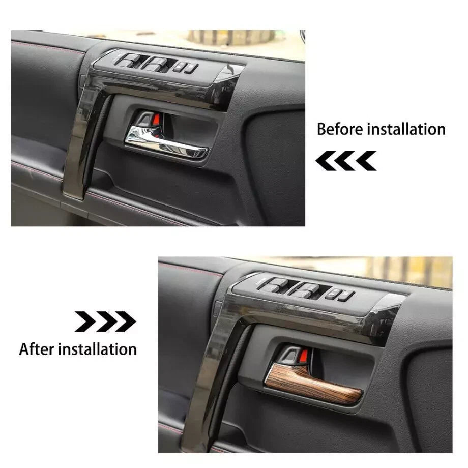 Wood Grain Interior Car Door Handle Cover Trim 4 x for Toyota 4Runner (2017–2023)