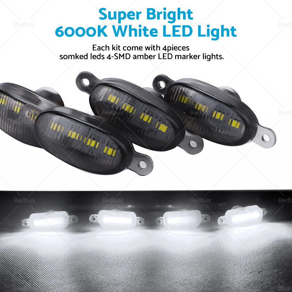 4x Smoked Lens White LED Running Lights for Ford Raptor (2017-2023)