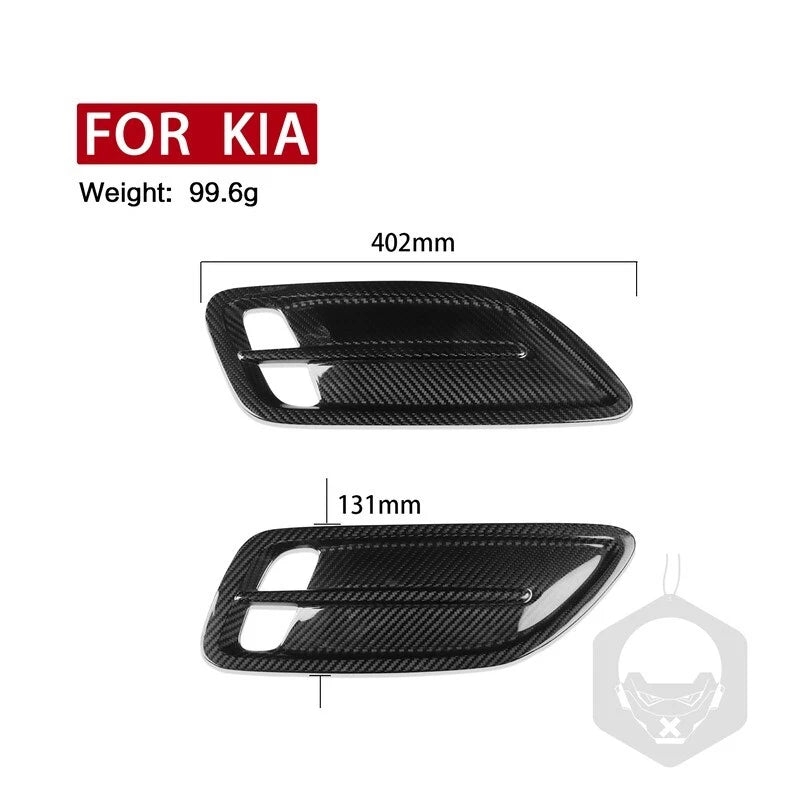Real Carbon Fiber Bonnet Hood Air Vent Outlet Cover Trim for Kia Stinger 2018-23