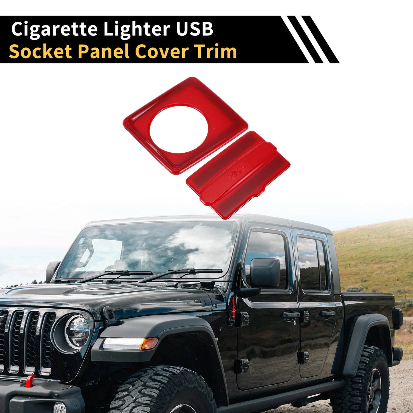 Cigarette Lighter USB Socket Panel Cover for Jeep Wrangler JL (2018-2024)