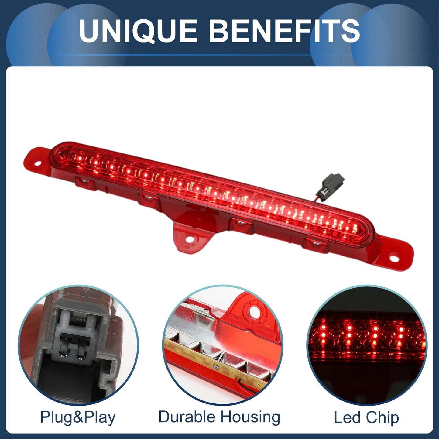 LED Third Brake Light for Ford Mustang 2010-2014 Red Housing