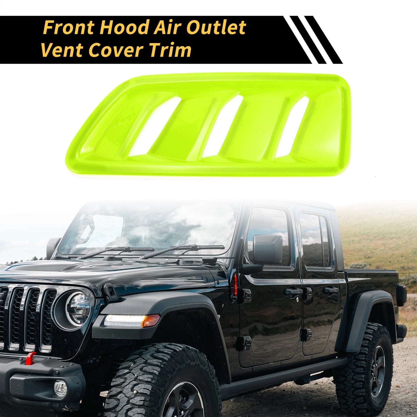 Front Hood Air Outlet Vent Cover Trim for Jeep JL JLU Gladiator (2018-2024)