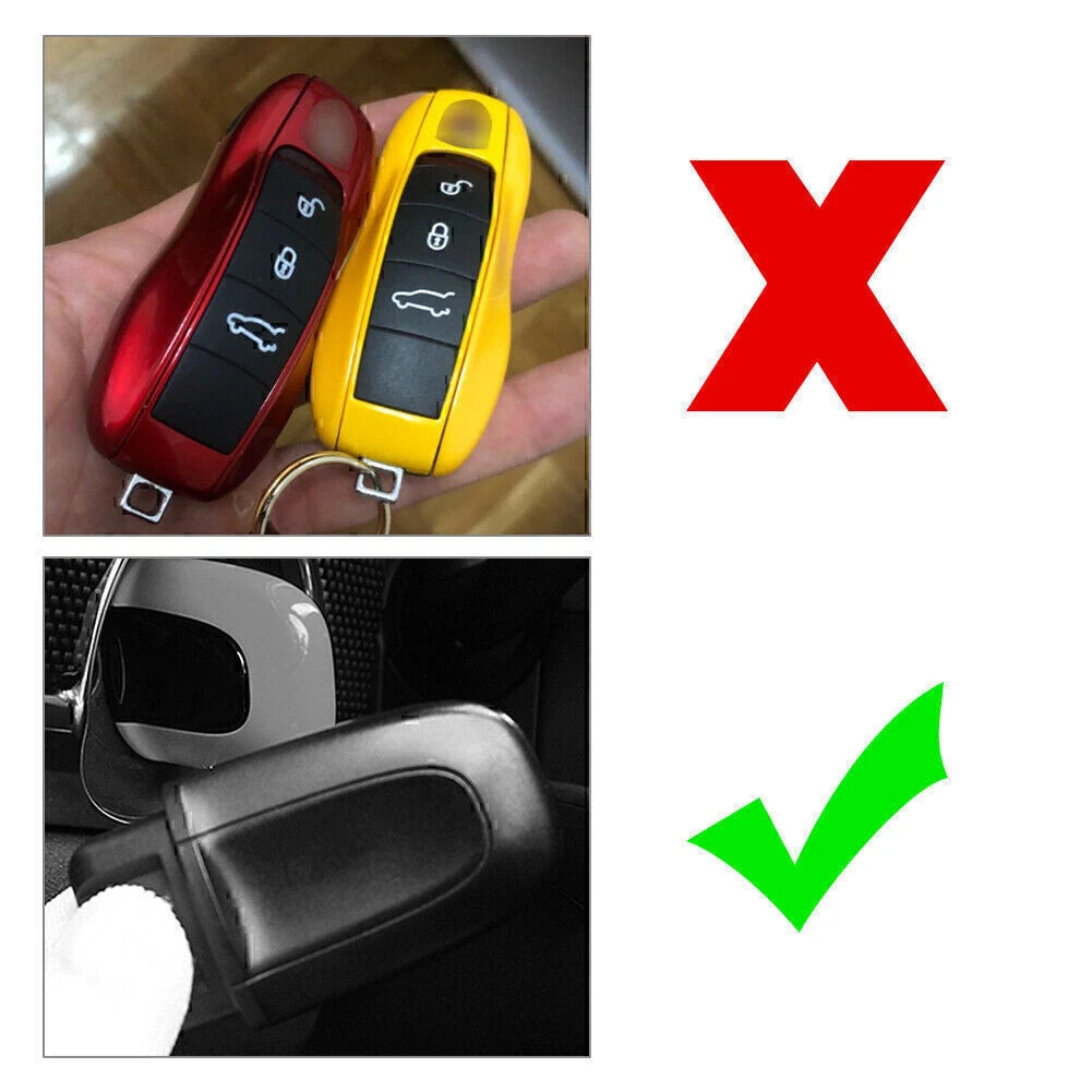 Yellow ABS One Button Start Key Cover Case for Macan (2015-2023)